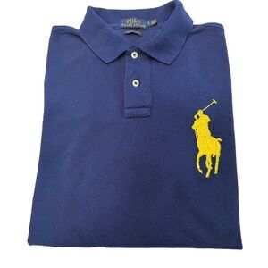 Polo Ralph Lauren men’s Big Pony Shirt Polo/Golf Blue Slim Fit Sz L